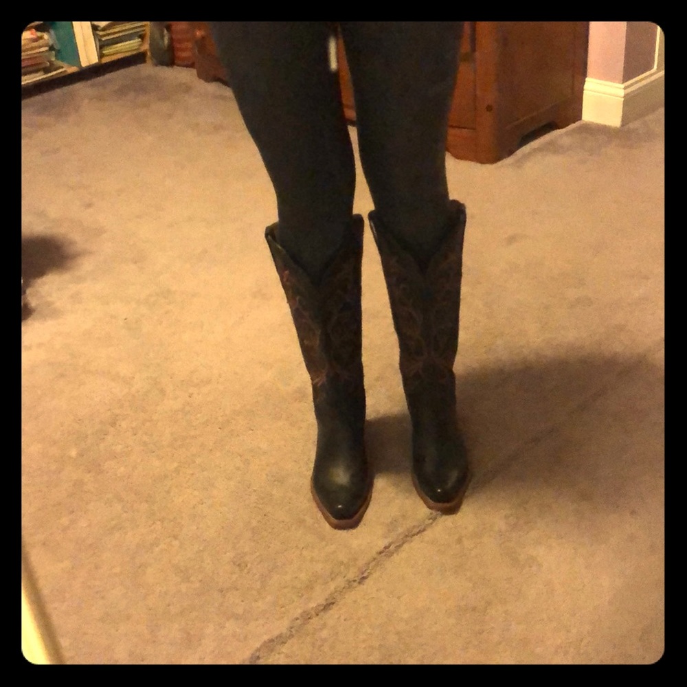 Leather cowboy boots